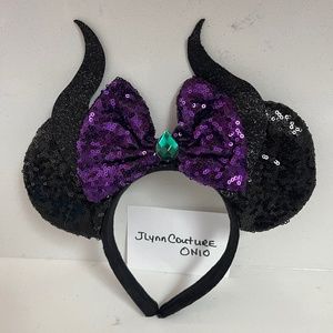 NEW Disney Minnie Maleficent sequin ears headband, Mickey ears, Villian Minnie